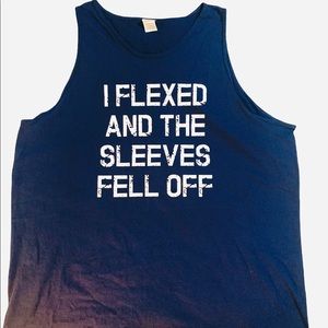 Funny Workout Shirt I flexed and my sleeves fell off Tank Top size 3XL